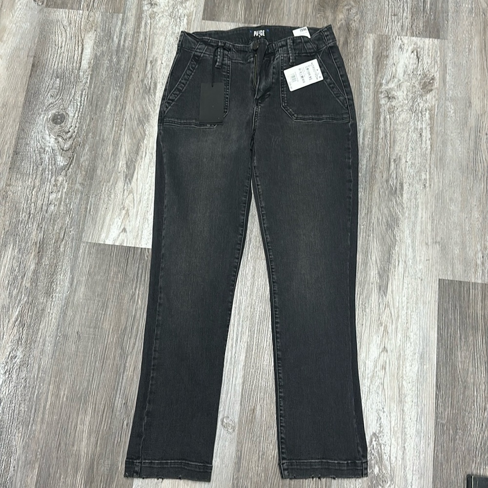 NWT Paige cropped black jeans